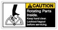 Caution Rotating Part Inside Keep Hand clear Symbol Sign, Vector Illustration, Isolate On White Background Label .EPS10