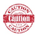 Caution rubber stamp Royalty Free Stock Photo