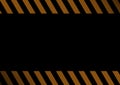 Caution safety banners. Black yellow striped. Blank warning background