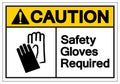 Caution Safety Gloves Required Symbol Sign, Vector Illustration, Isolate On White Background Label. EPS10 Royalty Free Stock Photo