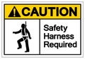 Caution Safety Harness Required Symbol Sign, Vector Illustration, Isolate On White Background Label. EPS10 Safety Harness Required