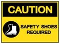 Caution Safety Shoes Required Symbol Sign,Vector Illustration, Isolated On White Background Label. EPS10