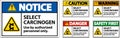 Caution Select Carcinogen Label On White Background