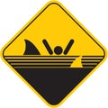 Caution sharks sign Royalty Free Stock Photo