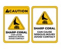 Caution.Sharp Coral Can Cause Serious Injury Avoid Contact. Human Behavior While Swimming In The Relevant