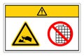 Caution Sharp Edge Of Finger Hazard Do Not Remove Guard Symbol Sign, Vector Illustration, Isolate On White Background Label .EPS10