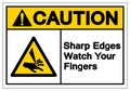 Caution Sharp Edges Watch Your Fingers Symbol Sign, Vector Illustration, Isolate On White Background Label. EPS10