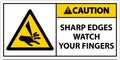 Caution Sharp Edges Watch Your Fingers On White Background