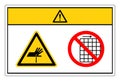 Caution Sharp Points Do Not Remove Guard Symbol Sign, Vector Illustration, Isolate On White Background Label .EPS10