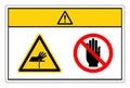 Caution Sharp Points Do Not Touch Symbol Sign, Vector Illustration, Isolate On White Background Label. EPS10