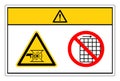 Caution Shear Points Sharp Edges Do Not Remove Guard Symbol Sign, Vector Illustration, Isolate On White Background Label .EPS10