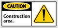 Caution Sign Construction Area Royalty Free Stock Photo