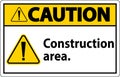 Caution Sign Construction Area Royalty Free Stock Photo