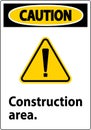 Caution Sign Construction Area Royalty Free Stock Photo