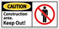Caution Sign Construction Area - Keep Out Royalty Free Stock Photo