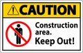 Caution Sign Construction Area - Keep Out Royalty Free Stock Photo