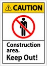 Caution Sign Construction Area - Keep Out Royalty Free Stock Photo