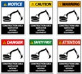 Caution Sign Construction Area - Watch For Moving Equipment Royalty Free Stock Photo