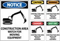 Caution Sign Construction Area - Watch For Moving Equipment Royalty Free Stock Photo