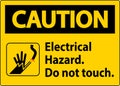 Caution Sign Electrical Hazard. Do Not Touch
