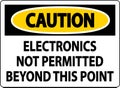 Caution Sign Electronics Not Permitted Beyond This Point Royalty Free Stock Photo