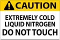Caution Sign Extremely Cold Liquid Nitrogen Do Not Touch