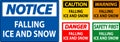 Caution Sign Falling Ice And Snow Royalty Free Stock Photo