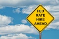 Caution Sign - Fed Rate Hike Ahead Royalty Free Stock Photo