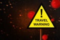 Caution sign of new variant of covid 19 omicron Royalty Free Stock Photo
