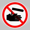 Caution Sign for No Contact with Sharp Objects and Injury Prevention Royalty Free Stock Photo