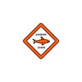 Caution sign shark Royalty Free Stock Photo