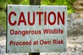 Caution Sign to Hikers in Laural Run Park Tennessee Royalty Free Stock Photo