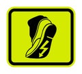 Caution Sign Use Anti-Static Footwear Symbol