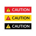 Caution sign vector icon. Danger warning attention square icon