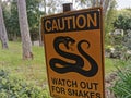 Caution Sign - Watch out for snakes