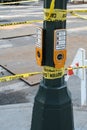 Caution signs at NYC street pole