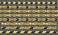 Caution signs and police tape - vector. Royalty Free Stock Photo