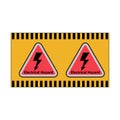 Caution signs. Symbols of Waring Signboard. Electrical hazard keep out. Royalty Free Stock Photo