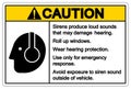 Caution Sirens Protection Loud Sounds Protection Symbol Sign, Vector Illustration,  On White Background Label. EPS10 Royalty Free Stock Photo