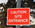 Caution site entrance Royalty Free Stock Photo