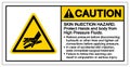 Caution Skin Injection Hazard Protrct Hands and body from High Pressure Fluids Symbol Sign, Vector Illustration, Isolate On White