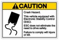 Caution Slippery Road Traffic Sign, Vector Illustration, Isolate On White Background Label. EPS10 Royalty Free Stock Photo