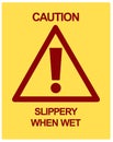 CAUTION Slippery When Wet