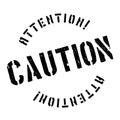 Caution stamp rubber grunge Royalty Free Stock Photo