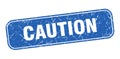 caution stamp. caution square grungy isolated sign. Royalty Free Stock Photo