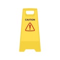 Caution Standing Board Flat Illustration. Clean Icon Design Element on Isolated White Background