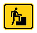 Caution Step Up Sign On White Background Royalty Free Stock Photo