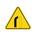 Caution strong magnetic field sign, warning magnet sign Royalty Free Stock Photo