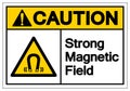 Caution Strong Magnetic Field Symbol Sign, Vector Illustration, Isolated On White Background Label .EPS10 Royalty Free Stock Photo