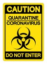 Caution Suarantine Coronavirus Do Not Enter Symbol Sign, Vector Illustration, Isolate On White Background Label. EPS10 Royalty Free Stock Photo